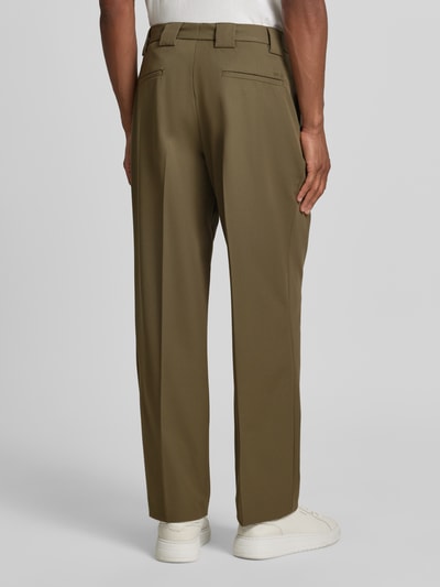 MCNEAL Stoffhose mit Bügelfalten und Eingrifftaschen Oliv 5