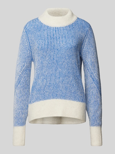 ICHI Gebreide pullover met opstaande kraag, model 'Kamara' Blauw - 2