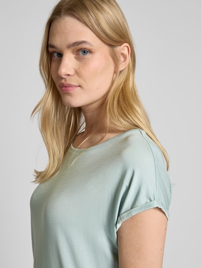 Vero Moda Relaxed fit T-shirt met vaste omslag, model 'MAVA' Rietgroen - 3