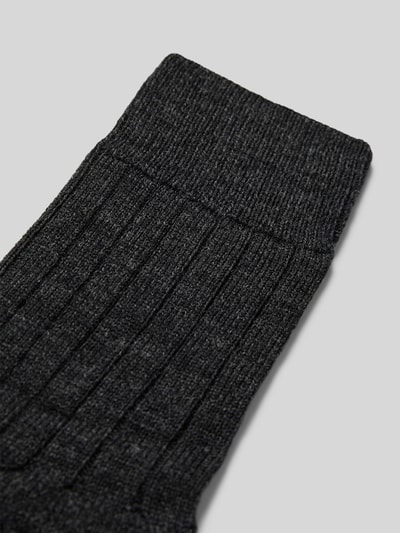 Falke Kousen van scheerwolmix, model 'Tapijt in de schoen' Antraciet - 2