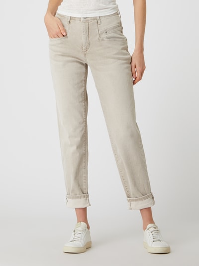 MAC Carrot fit high waist jeans met stretch, model 'Rich'  Zand - 4