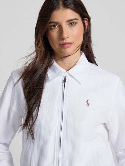 Polo Ralph Lauren Leinenwindbreaker mit Logo-Stitching Weiss 3
