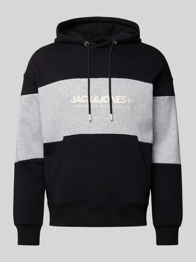 Jack & Jones Hoodie met labelprint, model 'LEGACY' Zwart - 2