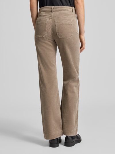Christian Berg Woman Wide leg corduory broek met achterzakken Steengrijs - 5