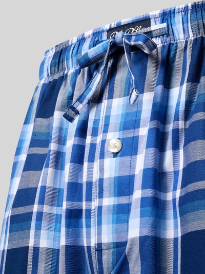Produktfoto, Comfort Fit Pyjama-Hose mit Polo-Bear-Muster Modell 'PJ PANT-SLEEP-BOTTOM' von Polo Ralph Lauren Underwear, Optik:Allover-Muster in Blautönen, Passform: Comfort Fit, Verschluss: Tunnelzug, Bundabschluss: elastisch, Taschen: seitliche Eingrifftaschen, Material: reine Baumwolle