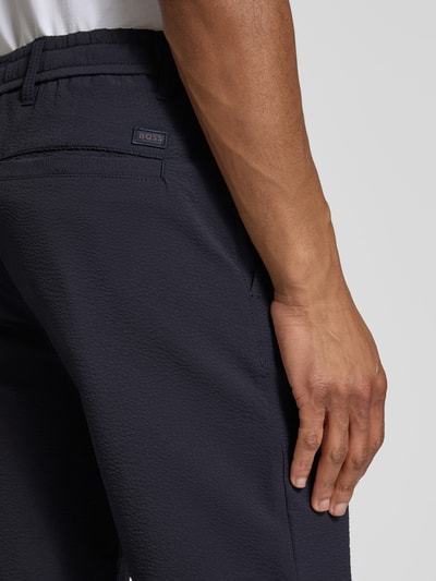 BOSS Orange Tapered Fit Chinoshorts mit Strukturmuster Dunkelblau 3