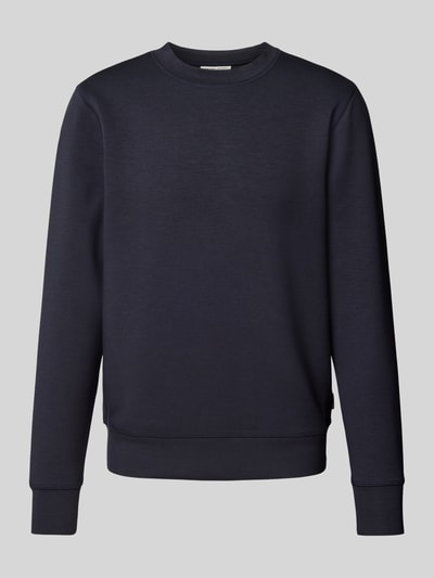 Casual Friday Sweatshirt met ribboorden, model 'Sebastian' Marineblauw - 2