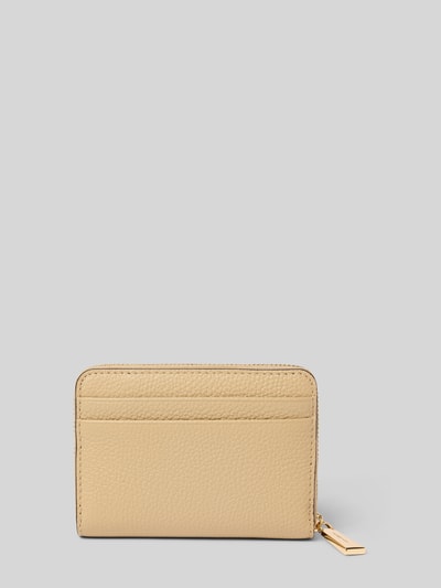 Productfoto, portemonnee uit echt leer Model 'Jet Set' van MICHAEL Michael Kors in beige met logodetail, hoofdvak met ritssluiting, steekvak