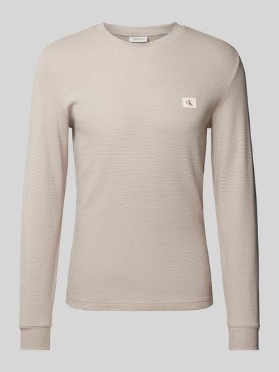 Calvin Klein Jeans Longsleeve mit Label-Stitching Sand 1