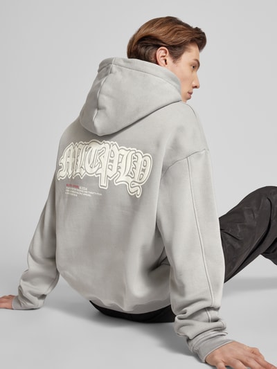 Multiply Apparel Oversized hoodie met labelprint Lichtgrijs - 3