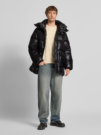 Pegador Kurtka pikowana z kieszeniami z patką i logo Czarny 1