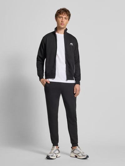 Alpha Industries Sweatjacke mit Logo und Stehkragen Black 1