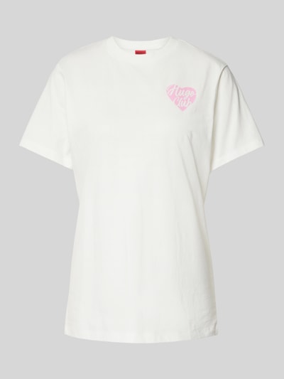 HUGO T-shirt met labelprint Offwhite - 2