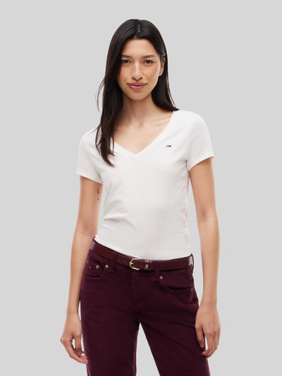 Tommy Jeans T-Shirt mit kleinem Logo-Detail Weiss 4