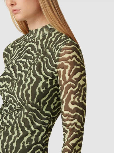CATWALK JUNKIE Longsleeve mit Allover-Muster Modell 'LS WILLOW' Oliv 3