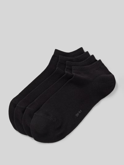 Esprit Sneakersocken mit gerippten Bündchen Modell 'Solid' im 4er-Pack Black 1