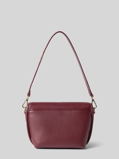 Produktfoto, bordeauxrote Umhängetasche mit Label-Schriftzug Modell 'HAIL' von Valentino Bags, glatte Lederoptik, Damen Umhängetasche.