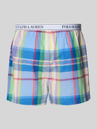 Produktfoto, Regular Fit Pyjama Shorts aus reiner katoen van Polo Ralph Lauren met all-over geruit motief, label in band, steekzakken, puur katoen, meerkleurig