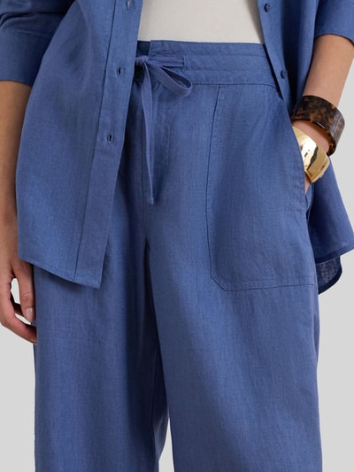 Lauren Ralph Lauren Regular Fit Weite Hose aus reinem Leinen Hellblau 3