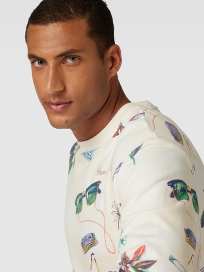 Scotch & Soda Sweatshirt mit Allover-Muster Offwhite 3