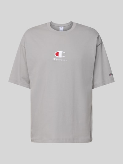 CHAMPION T-Shirt mit Label-Stitching Hellgrau 2