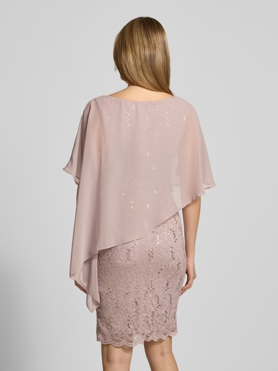 SWING Knielanges Cocktailkleid mit Paillettenbesatz Beige 5