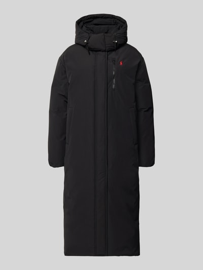 Produktfoto, czarny Regular Fit płaszcz z mieszanki bawełny, minimalistyczne detale, Regular Fit Mantel aus Baumwoll-Mix von Polo Ralph Lauren, damski płaszcz