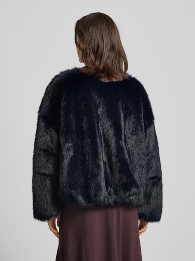 Drykorn Jack van imitatiebont met ronde hals, model 'KILLCHURN' Marineblauw - 5