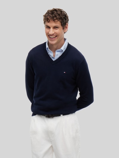 Tommy Hilfiger Regular Fit Pullover aus Baumwoll-Kaschmir-Mix Marine 4