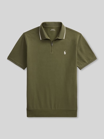 Polo Ralph Lauren Regular Fit Poloshirt aus Baumwoll-Mix mit Reißverschluss Oliv 2