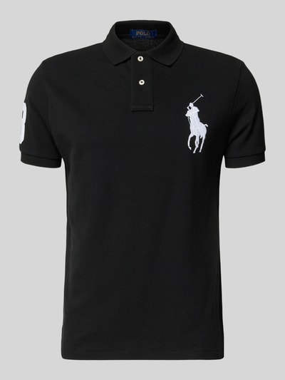 Polo Ralph Lauren Shaped Fit Poloshirt aus reiner Baumwolle BLACK 2