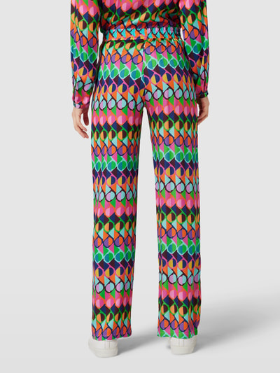 Milano Italy Stoffen broek met all-over motief, model 'Palazzo' Felroze - 5