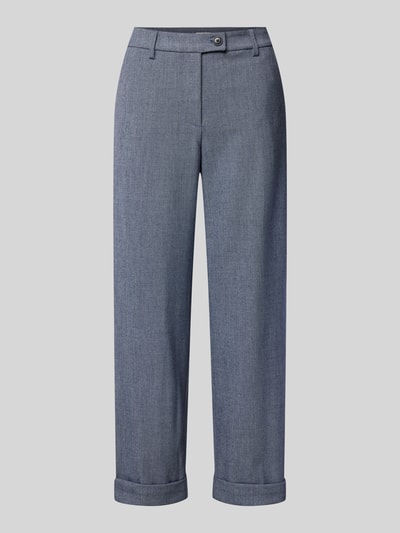 Tom Tailor Straight Leg 7/8 Hose mit hoher Bundhöhe Dunkelblau Melange 1