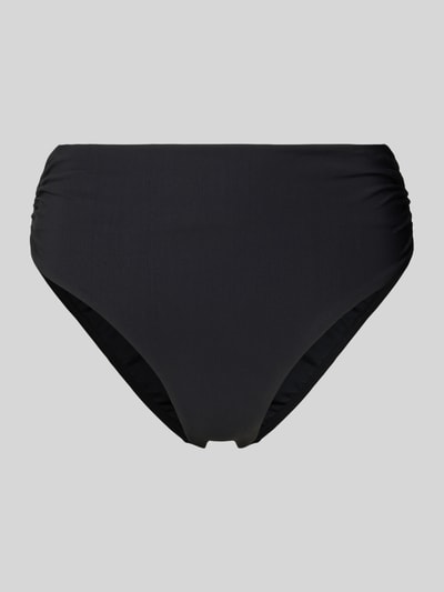 Produktfoto, czarny High Waist Bikini-Slip z label-detail, model 'SOLID' od Barts, materiał z domieszką stretchu, damski