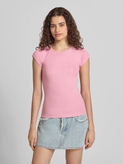 JJXX Slim Fit T-Shirt mit Rundhalsausschnitt Modell 'Star' Pink 4