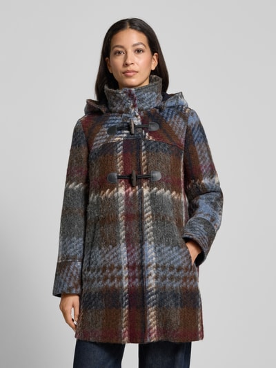 Amber & June Regular fit lange jas met capuchon Blauw - 4