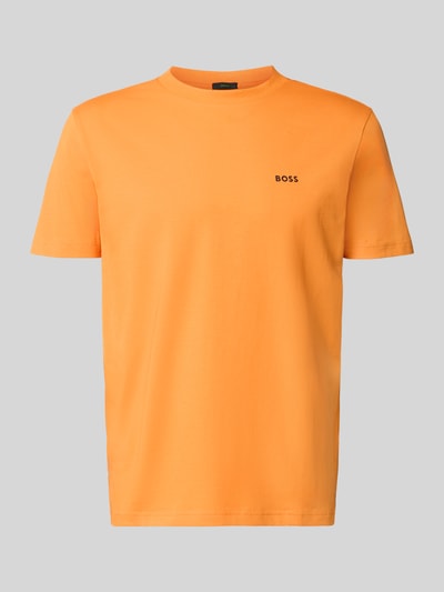 BOSS Green Regular Fit T-shirt z mieszanki bawełny model 'TEE' Pomarańczowy 2