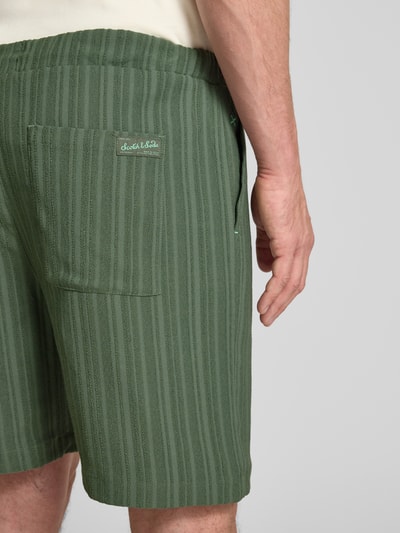Scotch & Soda Szorty z dzianiny dresowej o kroju regular fit z elastycznym pasem Oliwkowy 3
