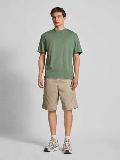 Jack & Jones T-shirt z prążkowanym, okrągłym dekoltem model ‘BRADLEY’ Butelkowy zielony 1