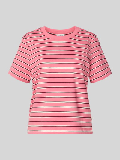 s.Oliver RED LABEL męski t-shirt o kroju regular fit z czystej bawełny Mocnoróżowy 2