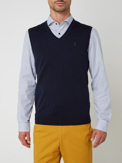 Herren Pullunder Baumwolle V-Ausschnitt - Slim Fit Strickweste ärmellos