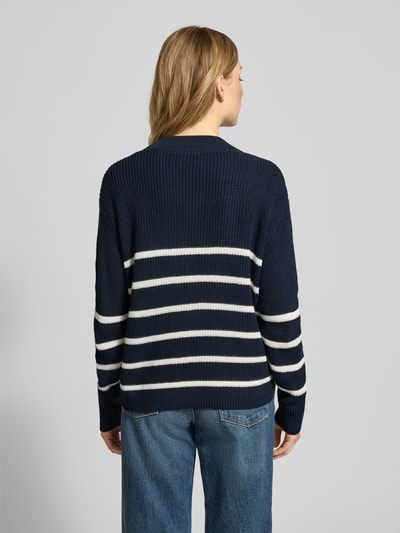 Tom Tailor Denim Regular fit gebreid jack van katoenmix Donkerblauw - 5