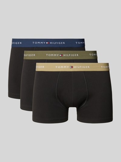 Tommy Hilfiger Pants aus Baumwoll-Mix mit Logo-Schriftzug im 3er-Pack Black 1
