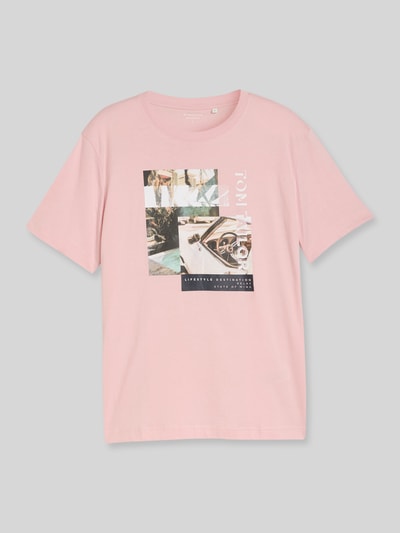 Tom Tailor Regular Fit T-Shirt aus reiner Baumwolle Pink 2