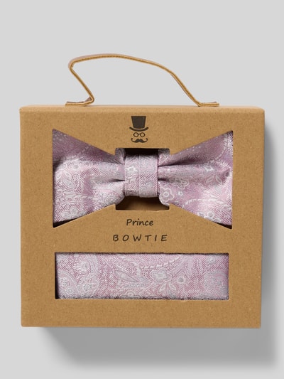Prince Bowtie Strik en pochet in een set van pure zijde Rosé - 1
