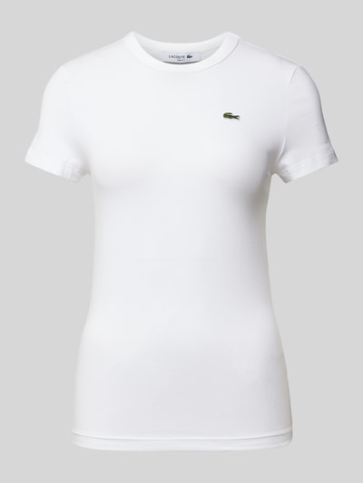 Lacoste Sport T-shirt o kroju slim fit z detalem z logo Biały 2