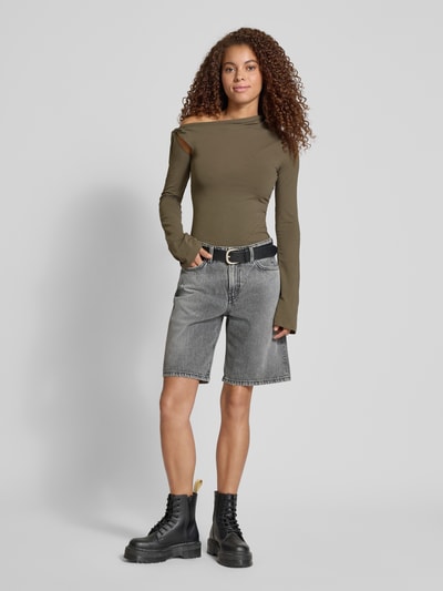 WEEKDAY Longsleeve mit One-Shoulder-Träger Modell 'Ira' Khaki 1
