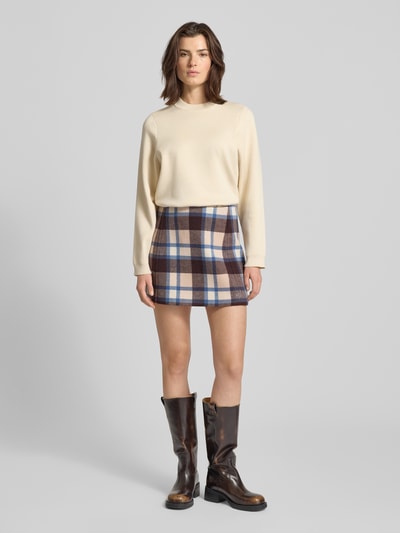 MAX&Co. Leicht ausgestellter Wollrock mit Karomuster Modell 'OZONO' Sand 1