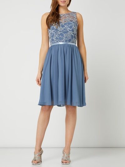 Luxuar Cocktailkleid aus floraler Spitze  Bleu 1