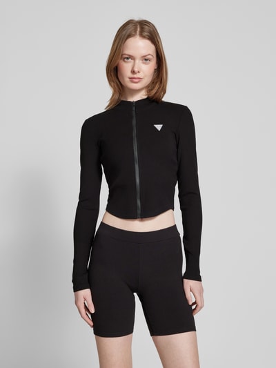 Guess Activewear Longsleeve mit durchgehendem Reißverschluss Modell 'CROCUS' Black 4